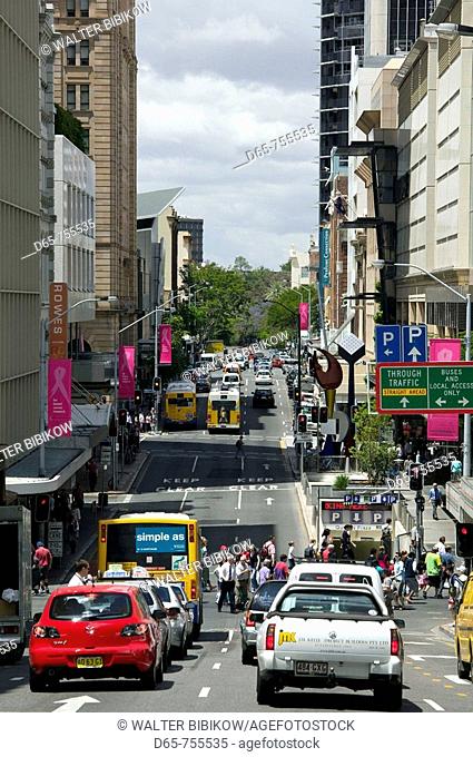 Australia - Queensland - Brisbane: Mid - day traffic on Ann Street