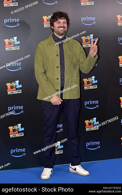 Frank Matano attends the photocall for ""Lol - Chi Ride È Fuori 3"" Third Season at the Teatro Eliseo on March 02, 2023 in Rome, Italy. - Rome/Italien