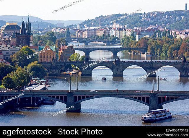 bridges, prague, vltava river