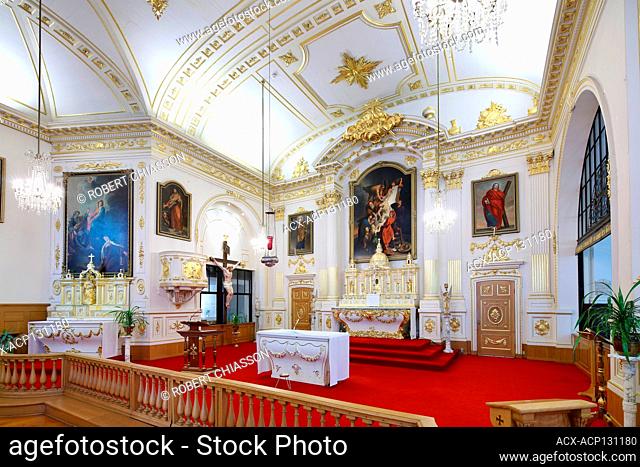 Interior of the Church of Le Monastere des Augustines (Monastery of the Augustinian Sisters) adjacent to Quebec City's Hotel-Dieu hospital where the sisters...