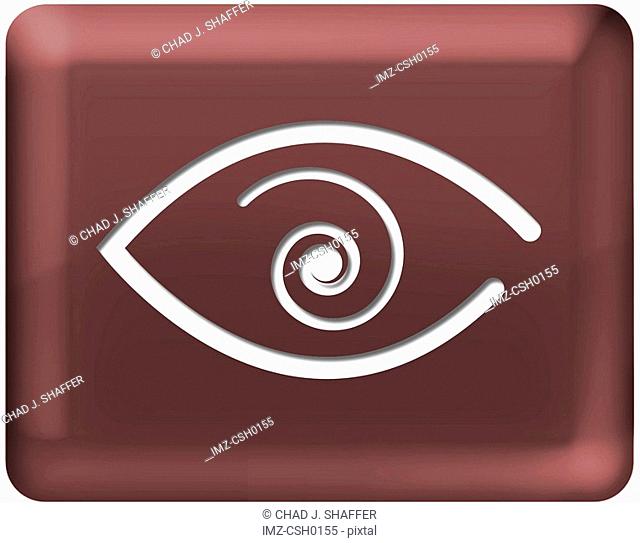 Drawing of an eye on red background