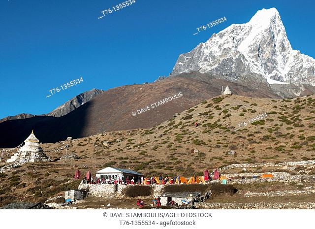 Taboche Peak seen from the village of Dingboche in the Everest Region of Nepal