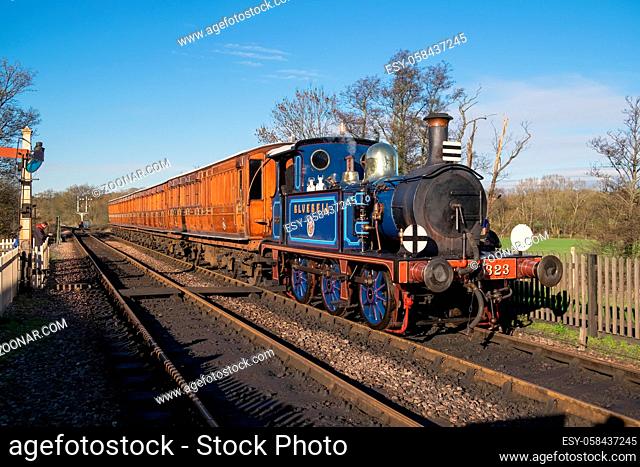 Bluebell Steam Train approaching Sheffield Park Station