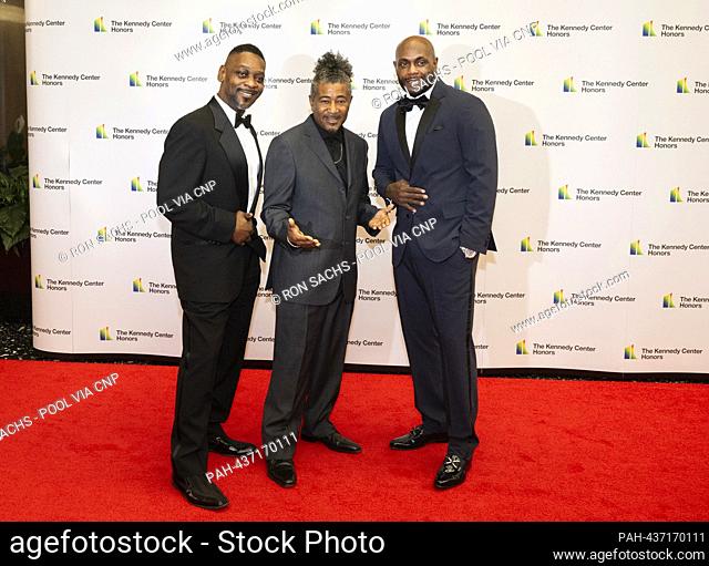 The Spinners, from left to right: Jessie Peck, Ronnie Moss and Curtis Jefferson arrive for the Medallion Ceremony honoring the recipients of the 46th Annual...