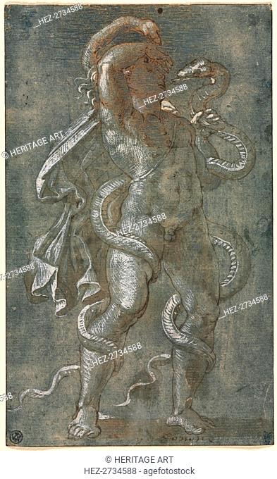 Man Entwined by Two Snakes, c. 1527. Creator: Giovanni Antonio da Pordenone (Italian, 1483/84-1539), attributed to