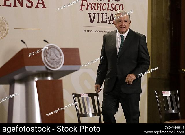 January 4, 2023, Mexico City, Mexico: Mexican President Andres Manuel Lopez Obrador gives a press conference to reporters at the National Palace in Mexico City