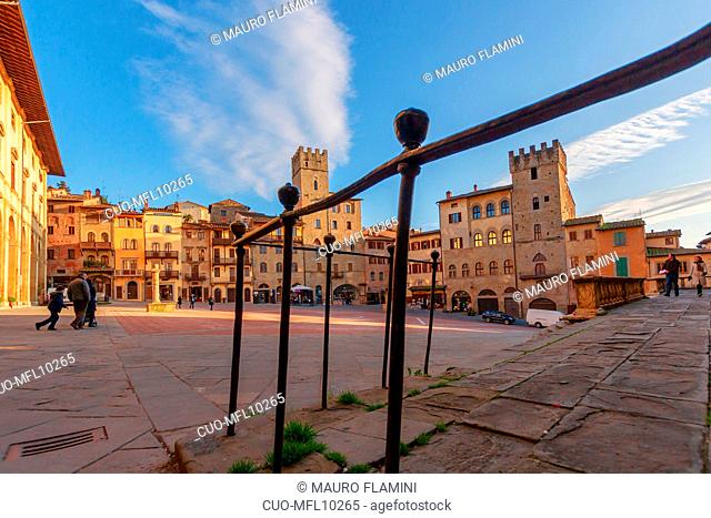 Piazza Grande square, Old Town, Arezzo, Tuscany, Italy, Europe