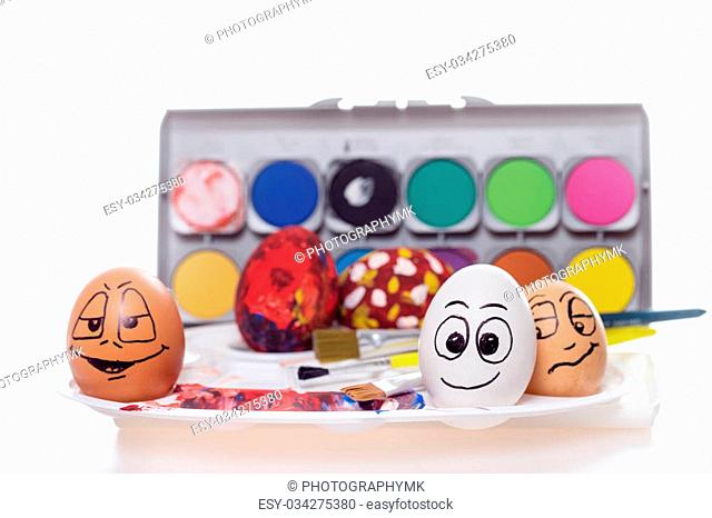 funny easter eggs and color palette