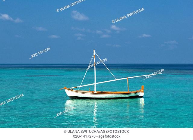 Traditional dhoni or dorni boat Maldives