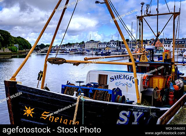 Fishing boats in the harbour in Stornoway, Isle of Lewis, Outer Hebrides, Scotland