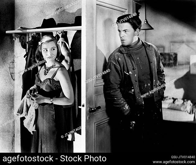 Maj-Britt Nilsson, Alf Kjellin, on-set of the Swedish Film, Affairs of a Model, Swedish title: Det ar min modell, Swedish release: Svensk Filmindustri, 1946; U