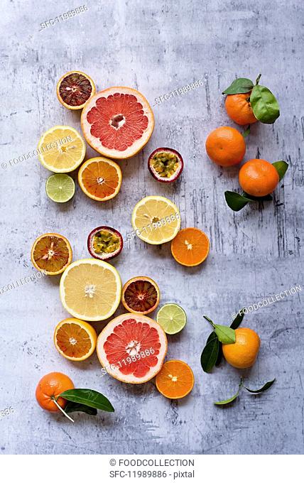 Different types of exotic fruits
