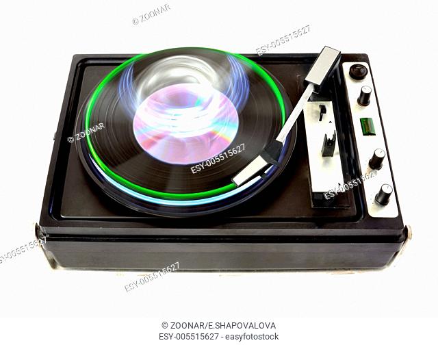 Rendered vinyl player isolated on white background