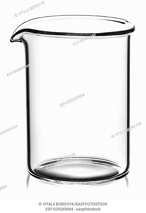 Beaker without divisions isolated on white background