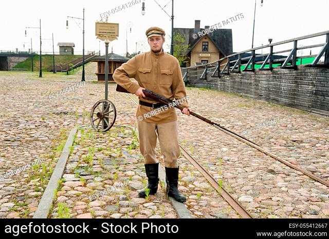 army soldier, armed, period costume