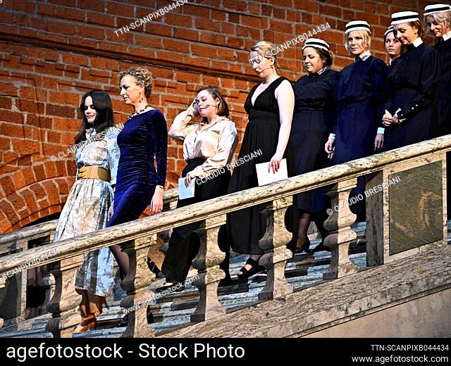 Princess Sofia and Principal Johanna Adami at the Sophiahemmet University's graduation ceremony at Stockholm City Hall in Stockholm, Sweden March 25, 2022
