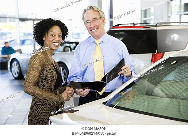Woman buying a car