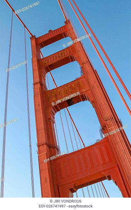 Detail of Golden Gate Bridge in San Francisco, California, United States