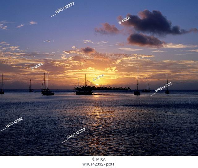 Sunset of Moorea Island, Tahiti