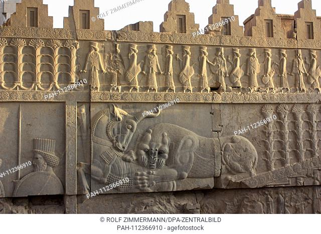 Iran - Persepolis, UNESCO World Heritage Site, ancient Persian residence city under the Achamenids, founded in 520 BC Dareios I in the south of Iran in the...
