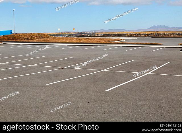 Parking lot with empty places in Iceland