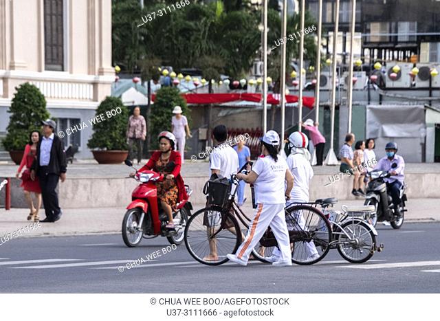 Typical traffic in Nha Trang, Vietnam, Asia