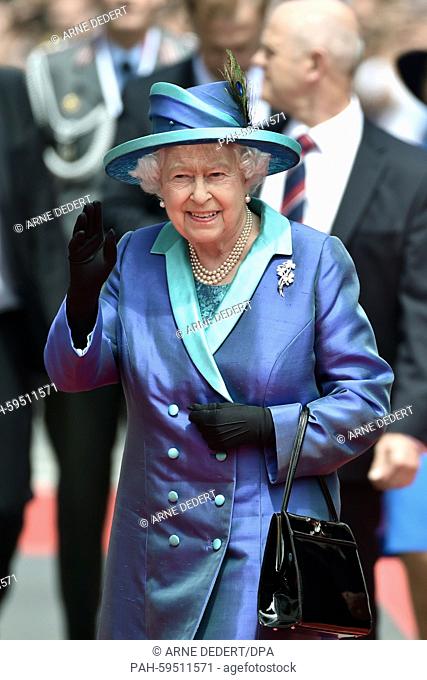 Britain's Queen Elizabeth II visits St. Paul's Church in Frankfurt am Main, Germany, 25 June 2015. The British monarch and her husband are on their fifth state...