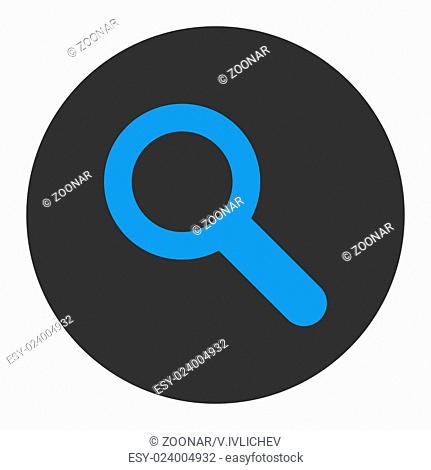 Search flat blue and gray colors round button