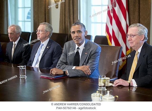 United States President Barack Obama holds a meeting with members of Congress on foreign policy on Thursday, July 31, 2014. The U.S