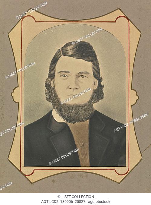 Portrait of a young man with a beard; American; about 1850 - 1860; Hand-colored salted paper print; 19.8 × 14.9 cm (7 13, 16 × 5 7, 8 in.)