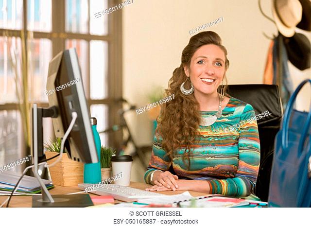 Stylish professional woman in her office
