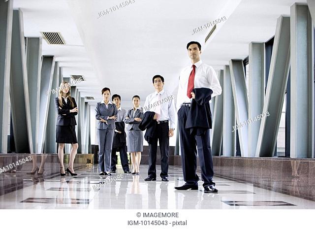 Business people standing in the office building