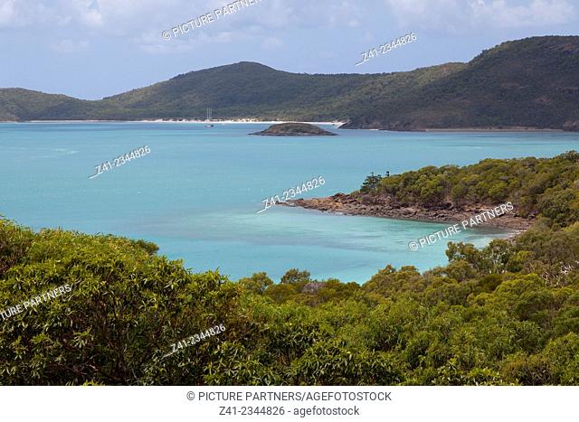 View of scenic Hill Inlet on Whitsunday Island. Whitsundays, Queensland, Australia