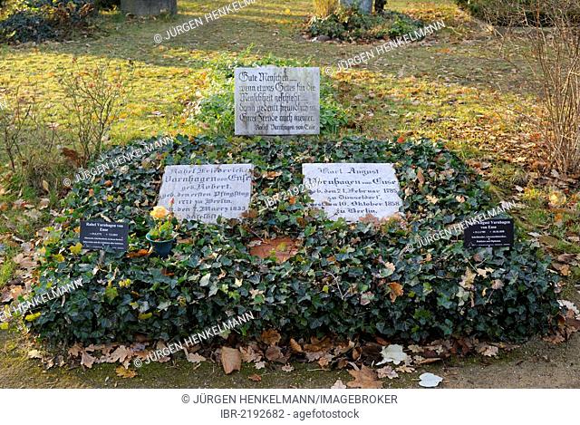 Grave of Rahel Varnhagen von Ense, nee Levin, 1771 - 1833, a German writer and salonière of Jewish descent, cemetery of the Bethlehem and the Bohemian community