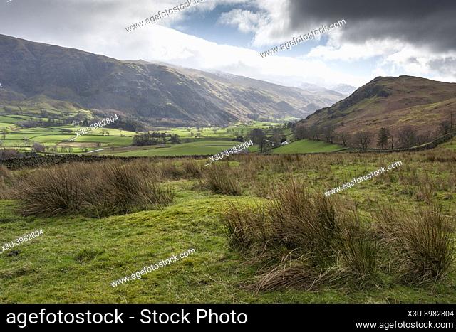 St Johns in the Vale from the foot of Low Rigg near Tewet Tarn in the English Lake District National Park, Cumbria, England