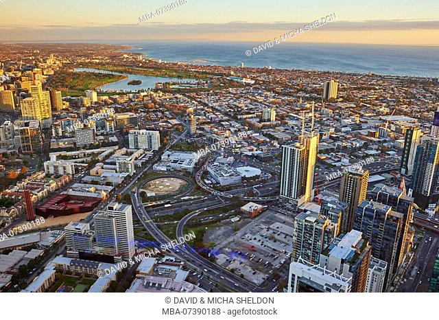 View from the Eureka Tower over Melbourne, Victoria, Australia, Oceania