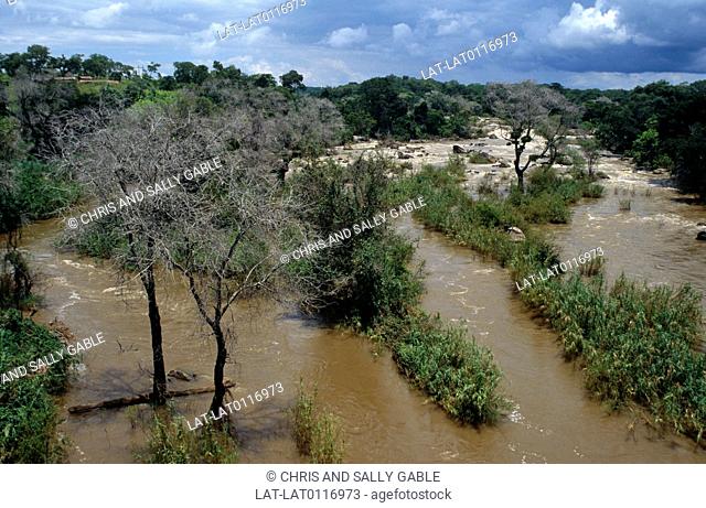 The Bua river runs through the Nkhotakota Wildlife Reserve into Lake Malawi on the Central Plain. Most of the reserve is miombo woodland with large patches of...
