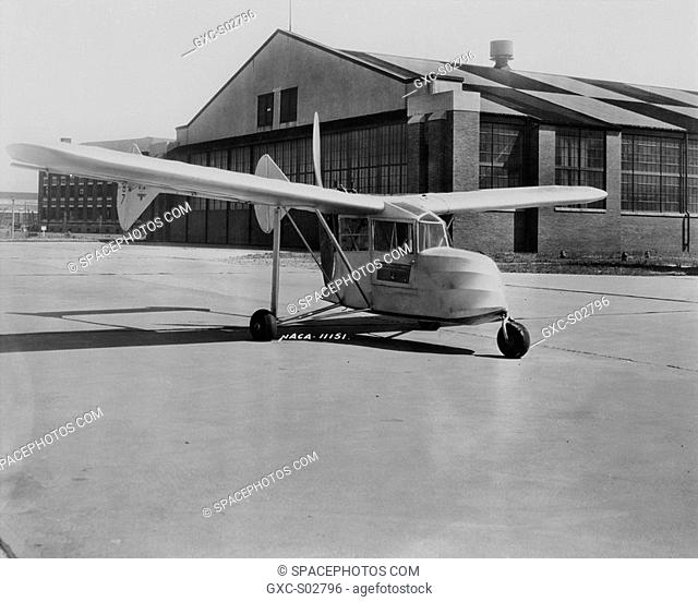Fred Weick's homebuilt W-1A of 1934, one of the first aircraft to employ tricycle landing gear. Weick and a group of nine other Langley engineers built this...