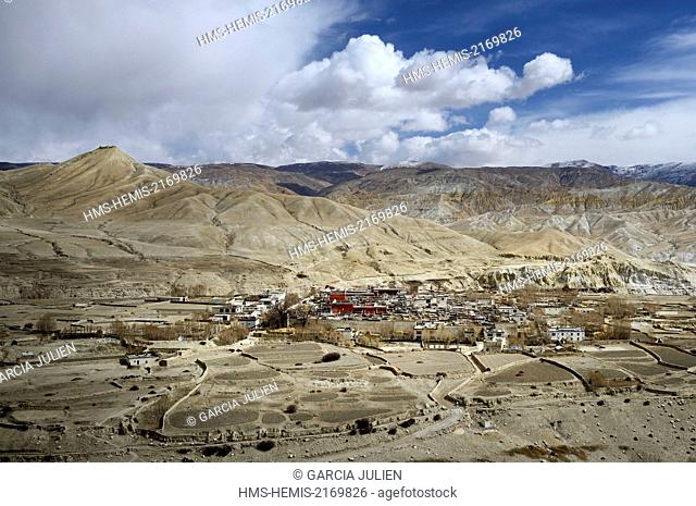 Nepal, Gandaki zone, Upper Mustang (near the border with Tibet), the walled city of Lo Manthang, the historical capital of the Kingdom of Lo