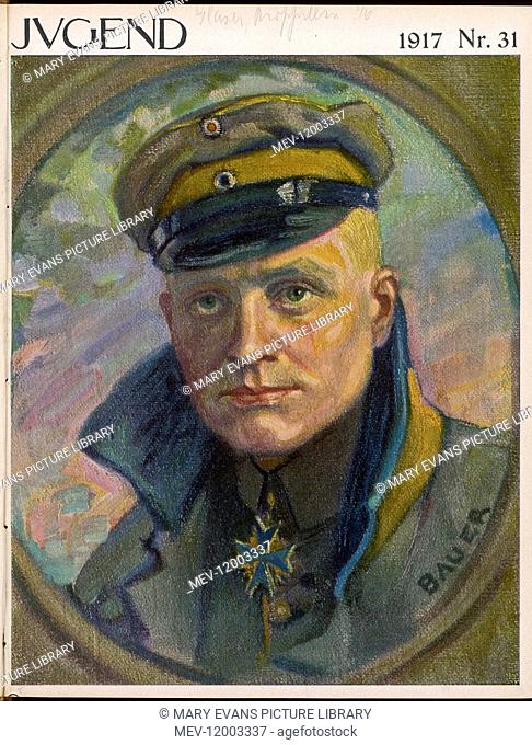 MANFRED VON RICHTHOFEN (1892-1918), German aviator who shot down 80 enemy planes before himself being killed in action during the First World War