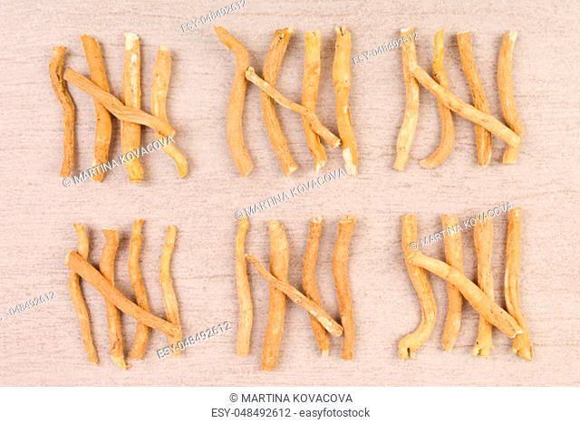Aswagandha root from above, adaptogen, nutritional supplement. Withania somnifera