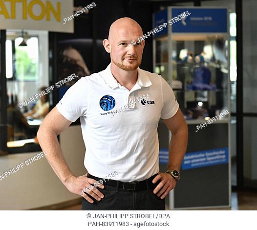 German astronaut Alexander Gerst stands at the townhall in Kunzelsau, Germany, 16 September 2016. The town of Kunzelsau opened the exhibition 'Kunzelsau to...