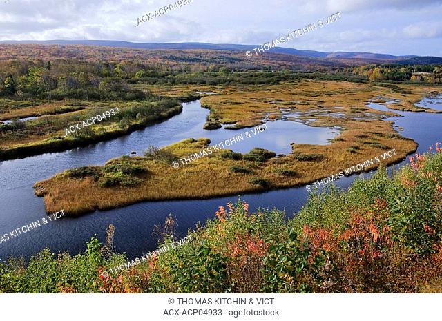Aspy River estuary, autumn, Cape Breton Highlands  Nova Scotia, Canada