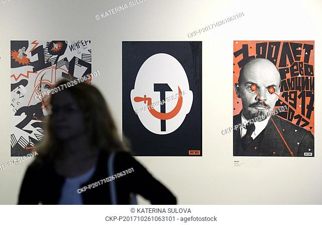 An exhibition of posters on the 100th anniversary of the Bolshevik revolution in Russia that world graphic designers made on the impulse of Russian curator...