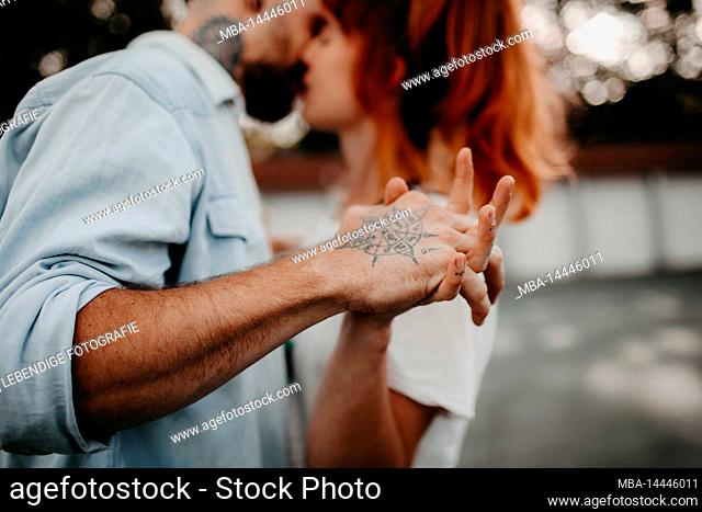 Young couple in love, outside