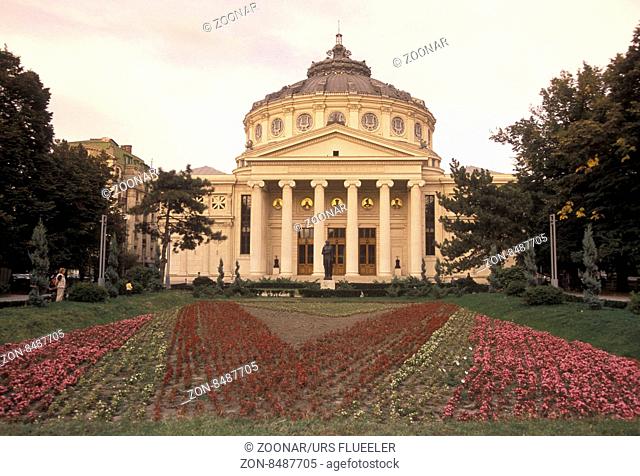 the Romanian Athenaeum in the city of Bucharest in Romania in east europe