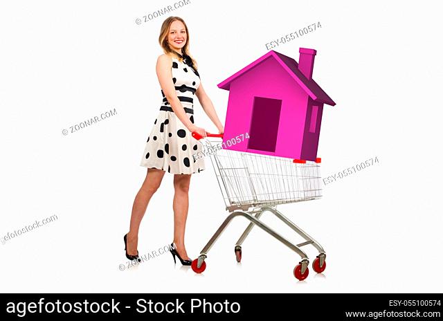Young woman in housing mortgage concept