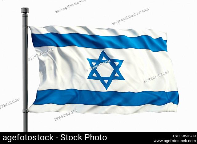 Flag of Israel isolated on white background