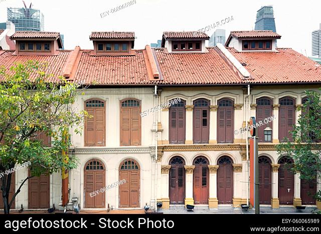 traditional residential buildings in Singapore Chinatown