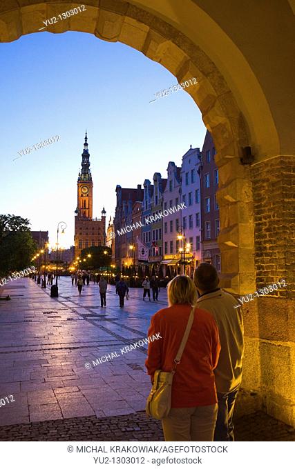 Old Town of Gdansk with historical town hall tower